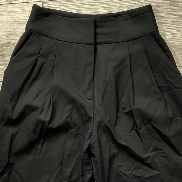 Argent Women’s Workwear Seasonal Wool Pleated Trouser PantsBlack2